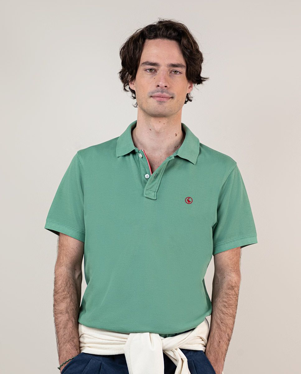 Polo Pique Garment Dyed Verde El Ganso BLANCO NUMERO UNO